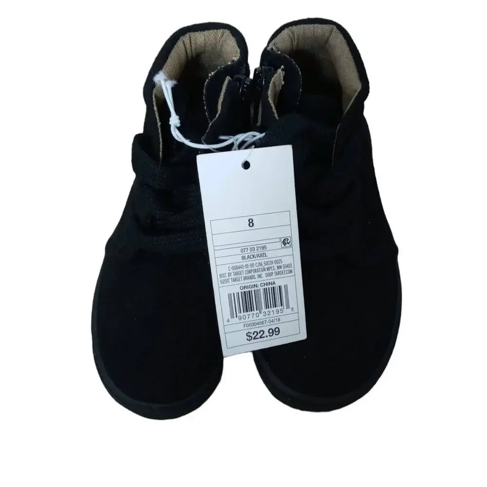 Cat Jack Toddler Boys Size 8 Black Mid Top Sneakers Boots Dress Casual Shoes